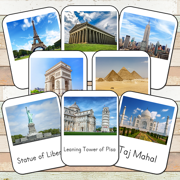 Montessori Around the World Toobs 3 Part Cards