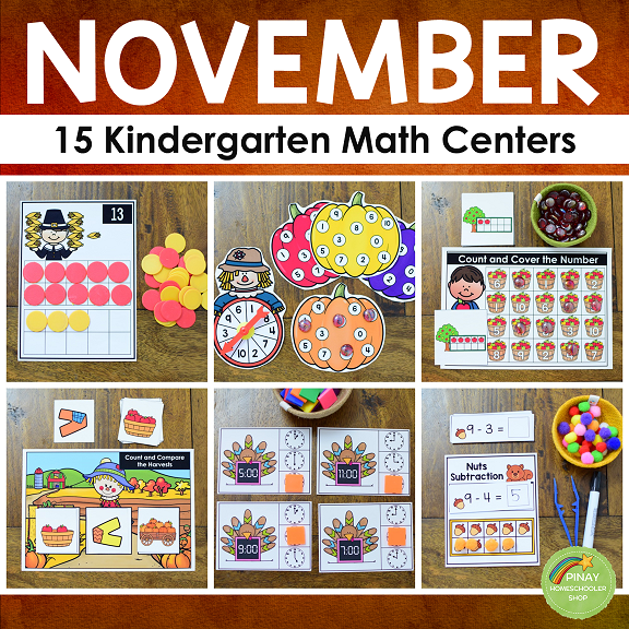 Kindergarten Math Centers - NOVEMBER