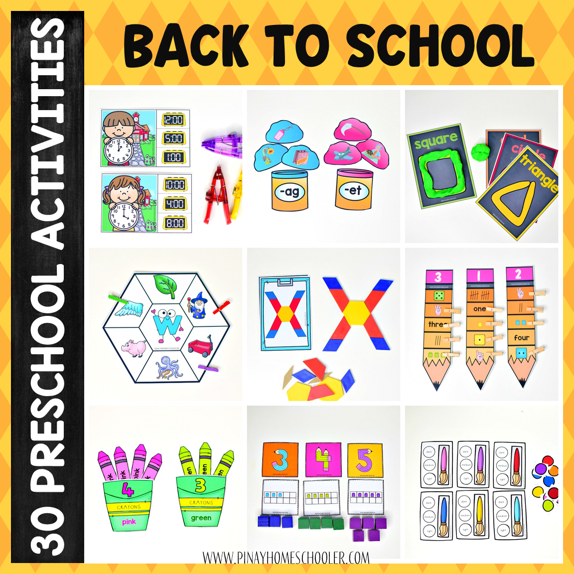 Back to School Preschool Math and Literacy Pack