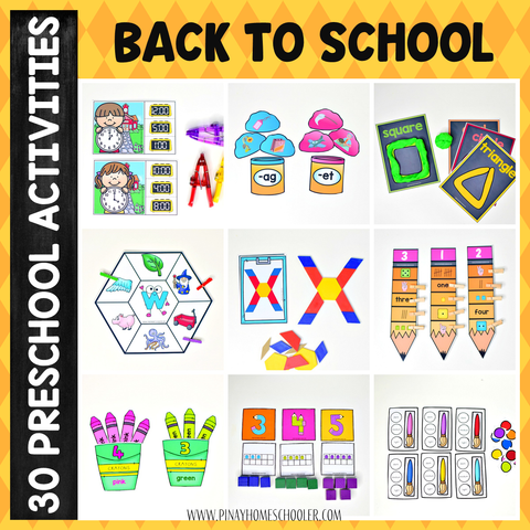 Back to School Preschool Math and Literacy Pack