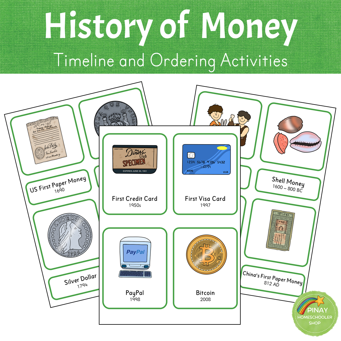 History of Money - Timeline and Ordering Activities