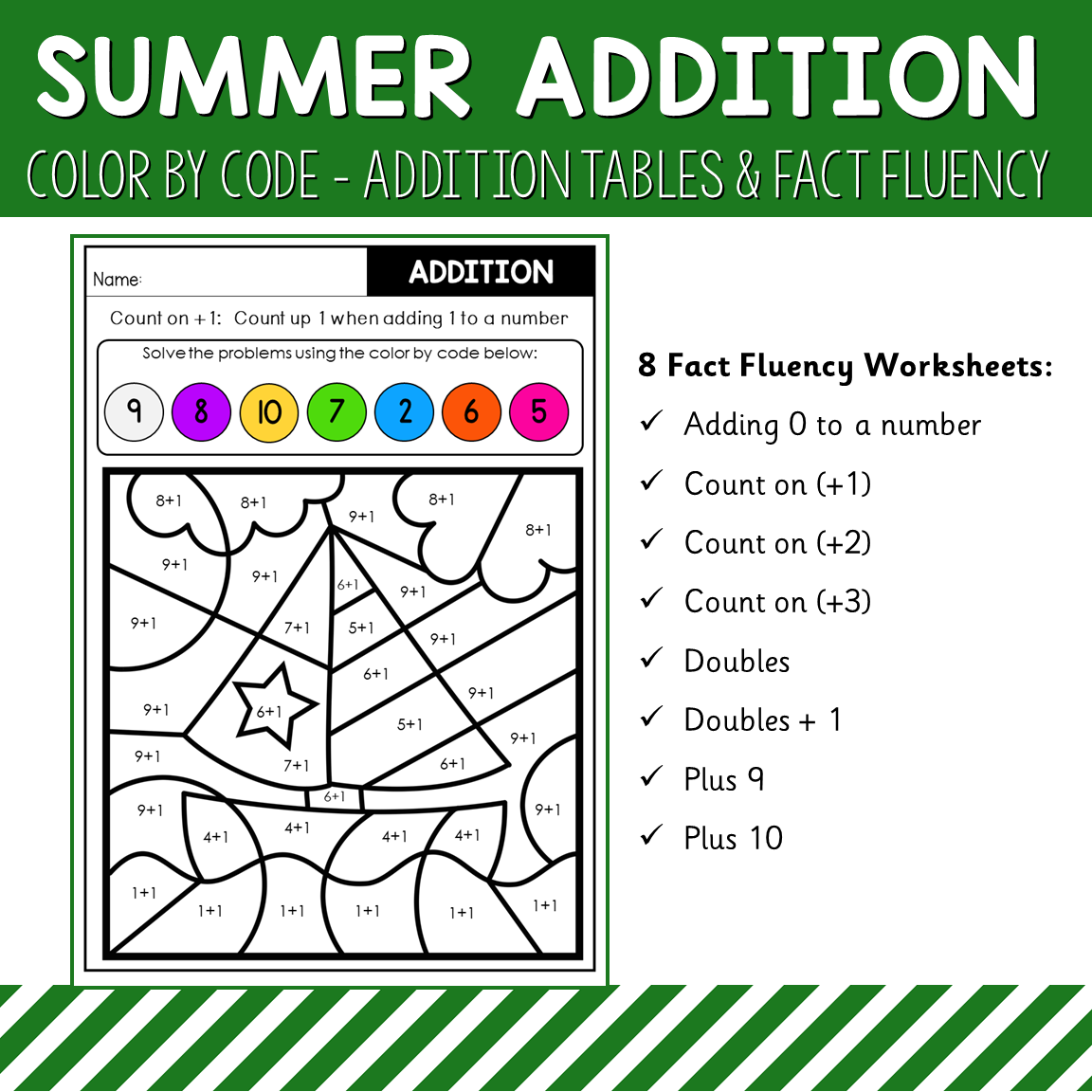 Color By Code Addition Tables and  Fact Fluency - Seasons Bundle