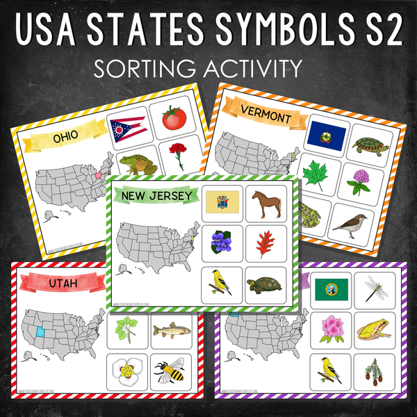 USA State Symbols Sorting Activity Set 2