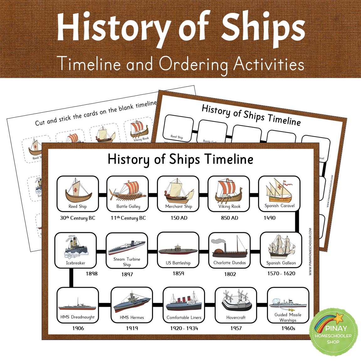 History of Ships - Timeline and Ordering Activities