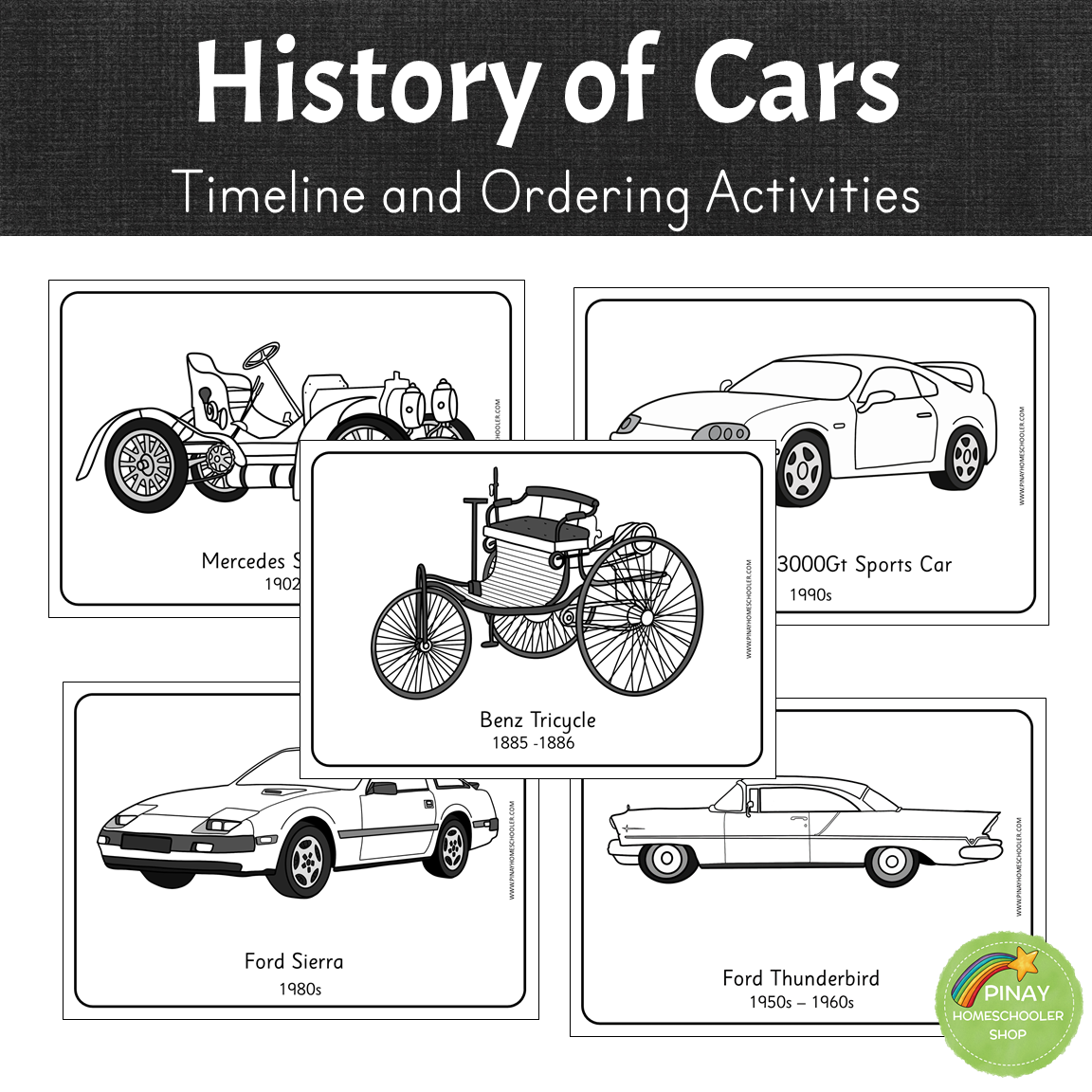 History of cars timeline and ordering activities pinay homeschooler