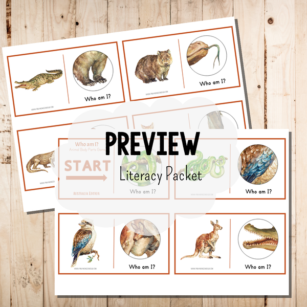 Oceania Australia Animals Literacy Packet