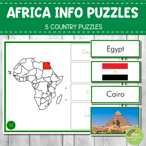 Montessori Africa Country Facts Puzzles