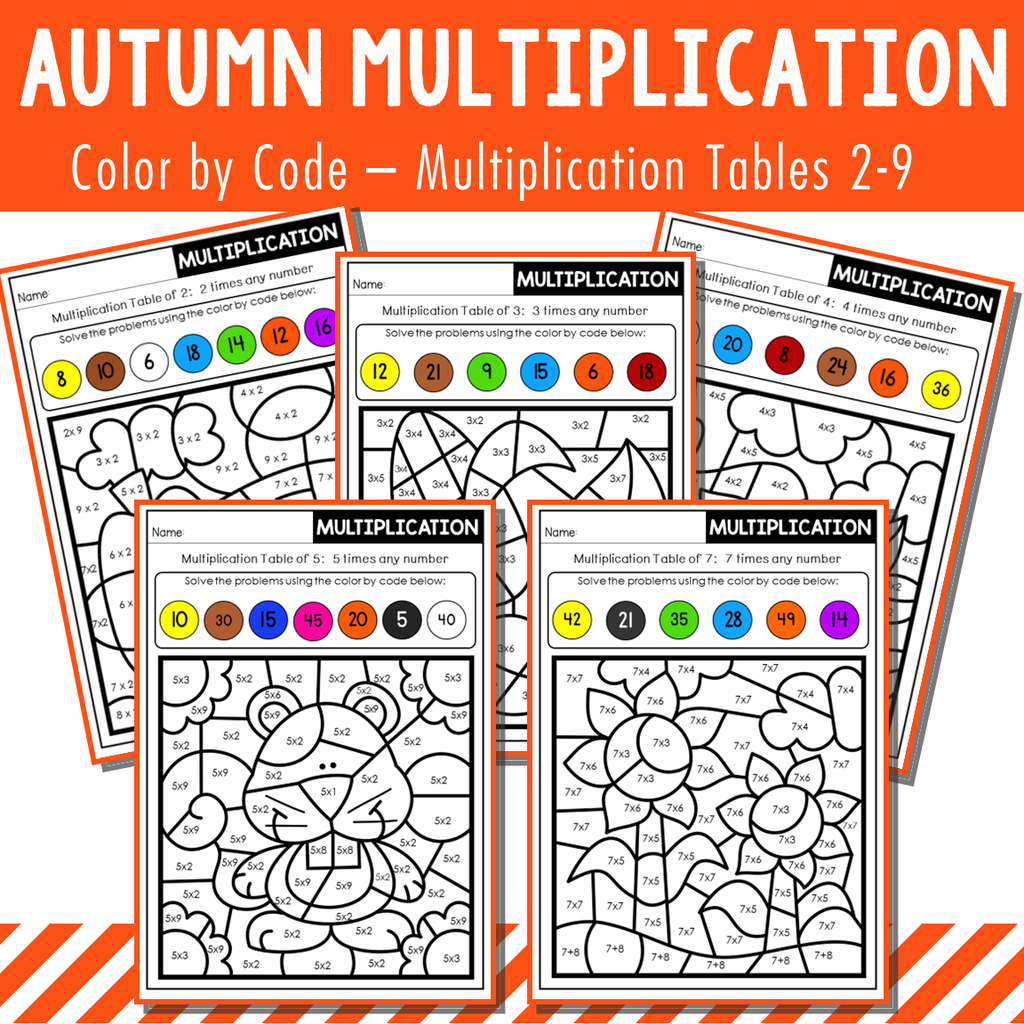 Color Coded Generic Table Color By Code Multiplication Tables 2 to 9 - Seasons Bundle – Pinay ...