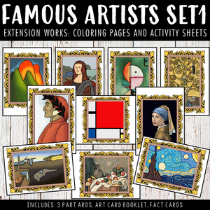 Famous Artists Activity Worksheets Bundle Set 1