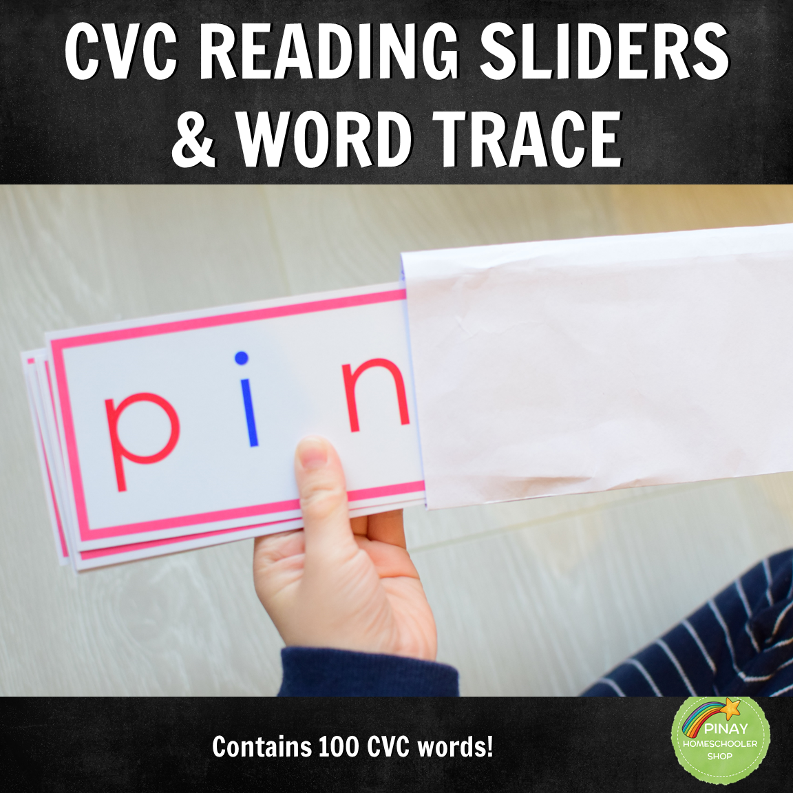 100 CVC Word Sliders and Tracing Cards