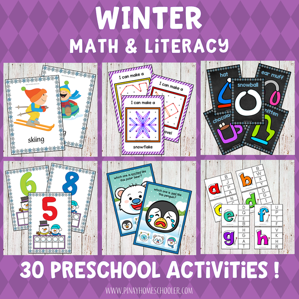 Winter Preschool Math and Literacy Pack