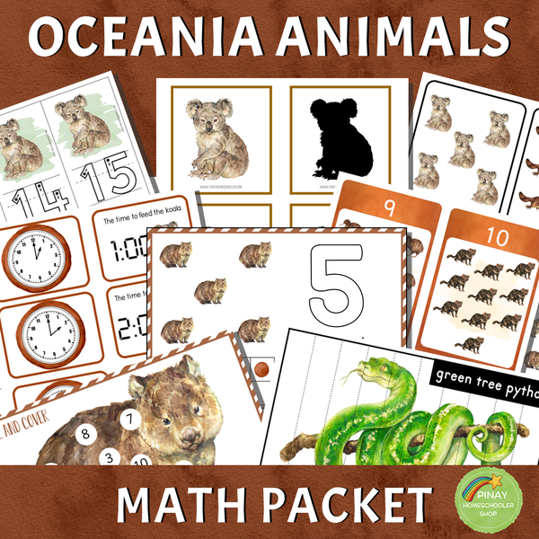 Oceania Australia Animals Math Packet