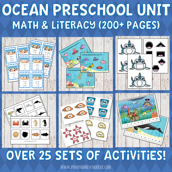 Ocean Preschool Math and Literacy Pack