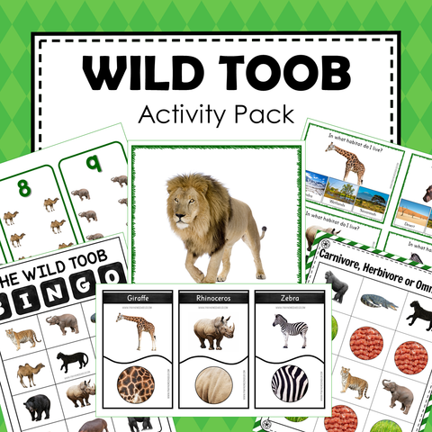 Safari Toob Wild Animals Preschool Kindergarten Learning Pack
