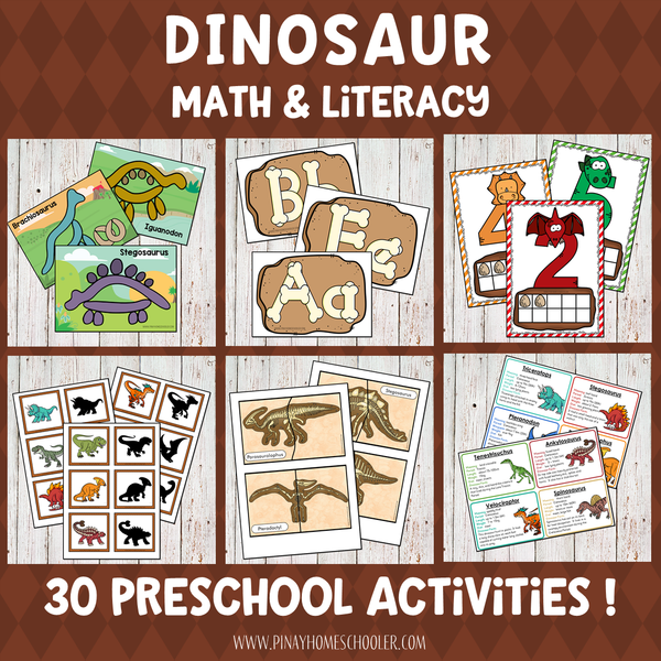 Dinosaur Preschool/ Kindergarten Unit - Math and Literacy Centers