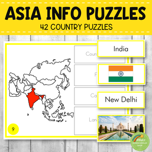 Montessori Asia Country Facts Puzzles