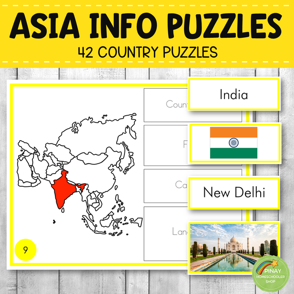 Montessori Asia Country Facts Puzzles