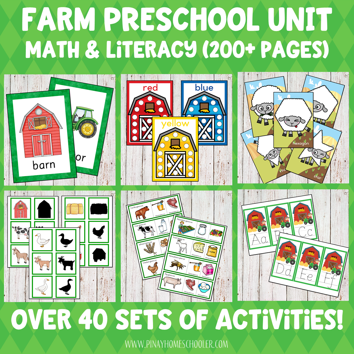 Farm Preschool/ Kindergarten Unit - Math and Literacy Centers