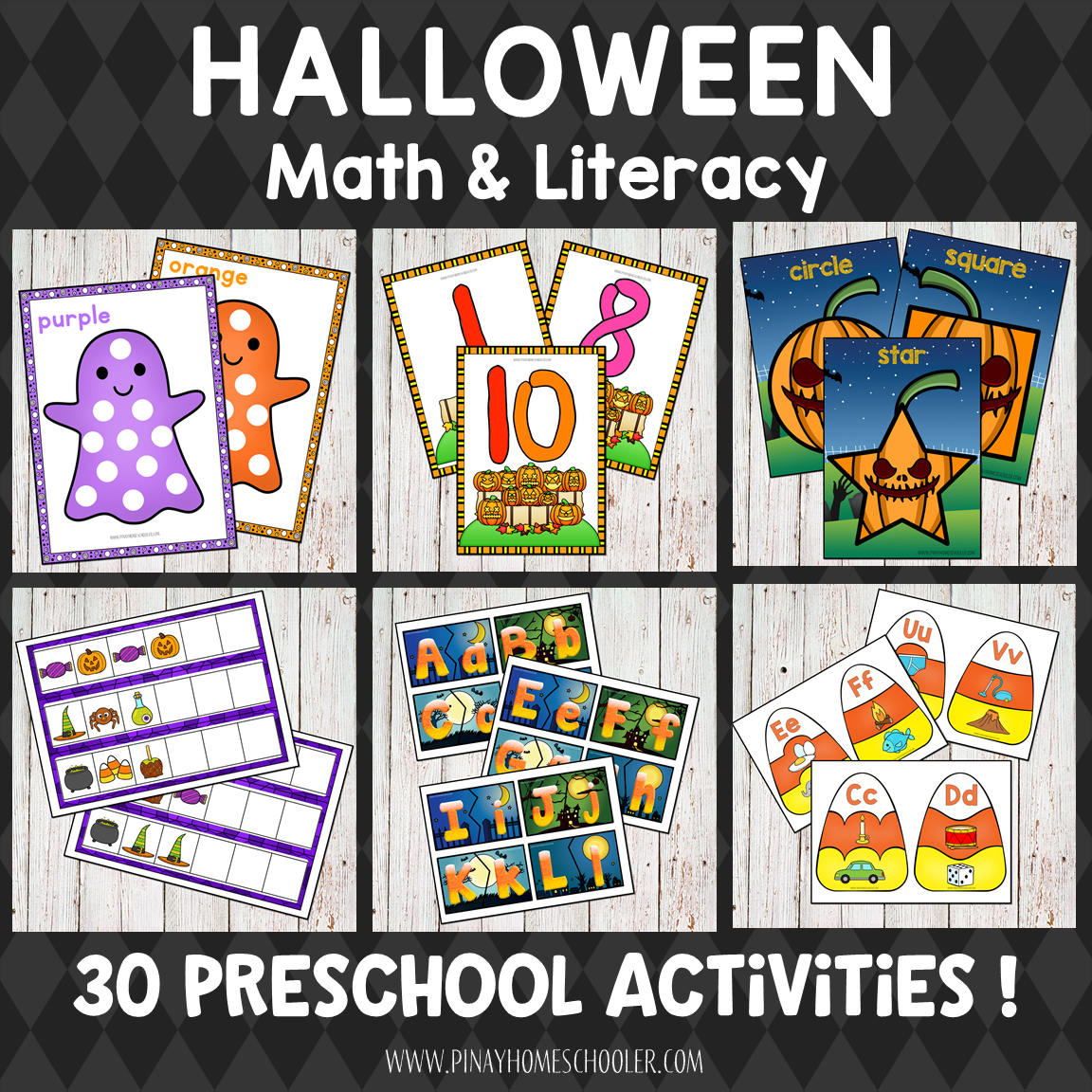 Halloween Preschool Math and Literacy Pack
