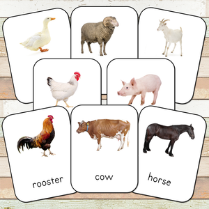 Montessori Farm Toob 3 Part Cards
