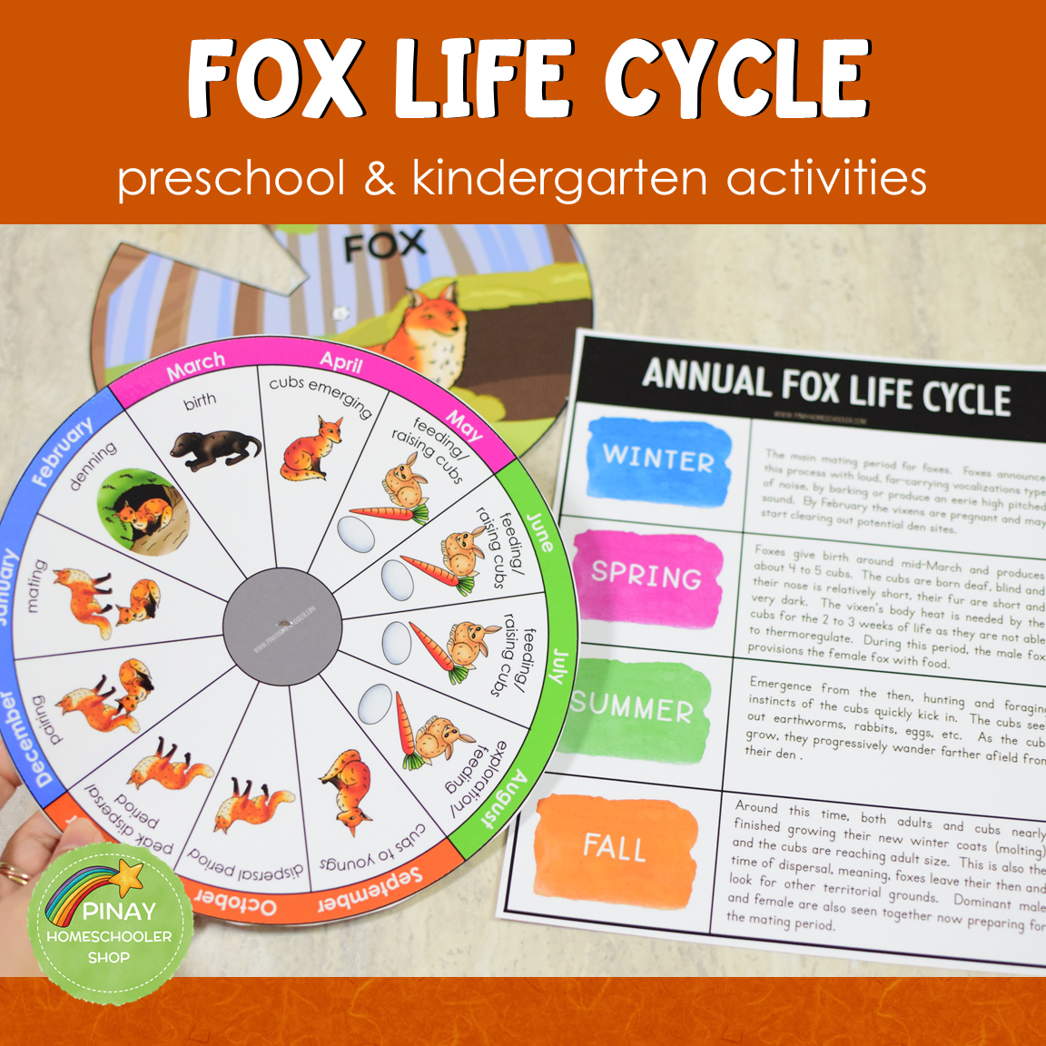 Fox Life Cycle Montessori Inspired