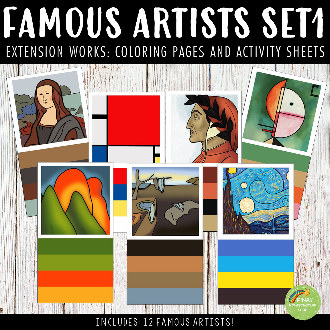 Famous Artists Activity Worksheets Bundle Set 1