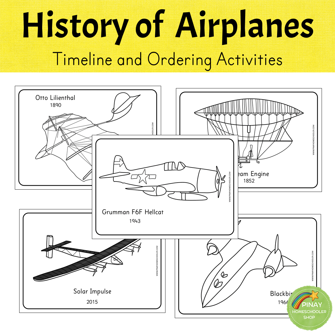 History of Airplanes - Timeline and Ordering Activities