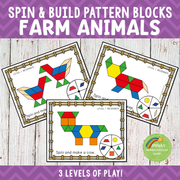 Farm Animals Pattern Blocks Spin and Build
