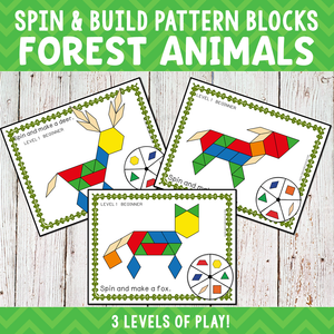Forest Animals Pattern Blocks Spin and Build
