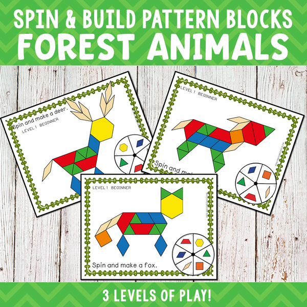 Forest Animals Pattern Blocks Spin and Build