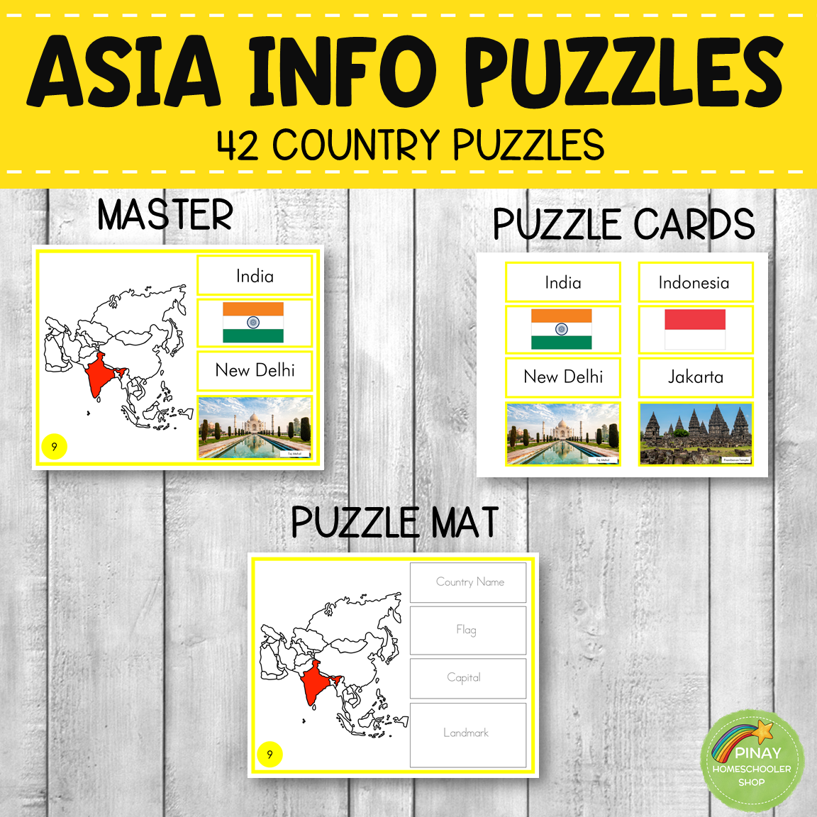 Montessori Asia Country Facts Puzzles