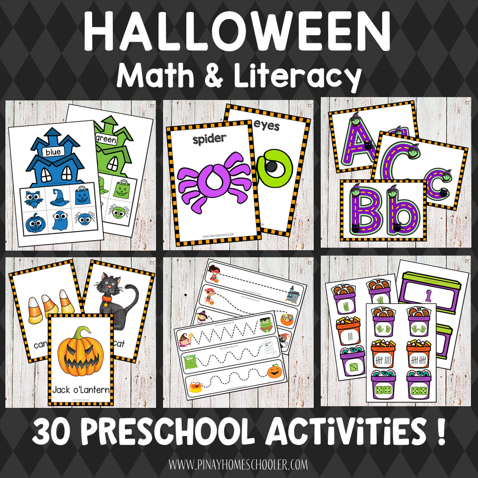 Halloween Preschool Math and Literacy Pack – Pinay Homeschooler Shop