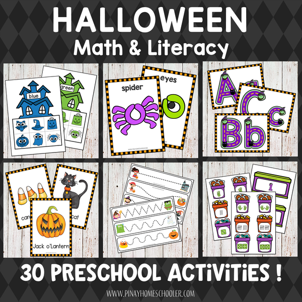 Halloween Preschool Math and Literacy Pack