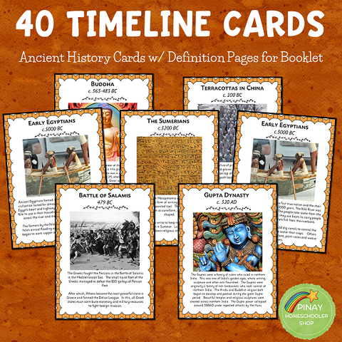 World History: Ancient Times Timeline Cards and Booklet