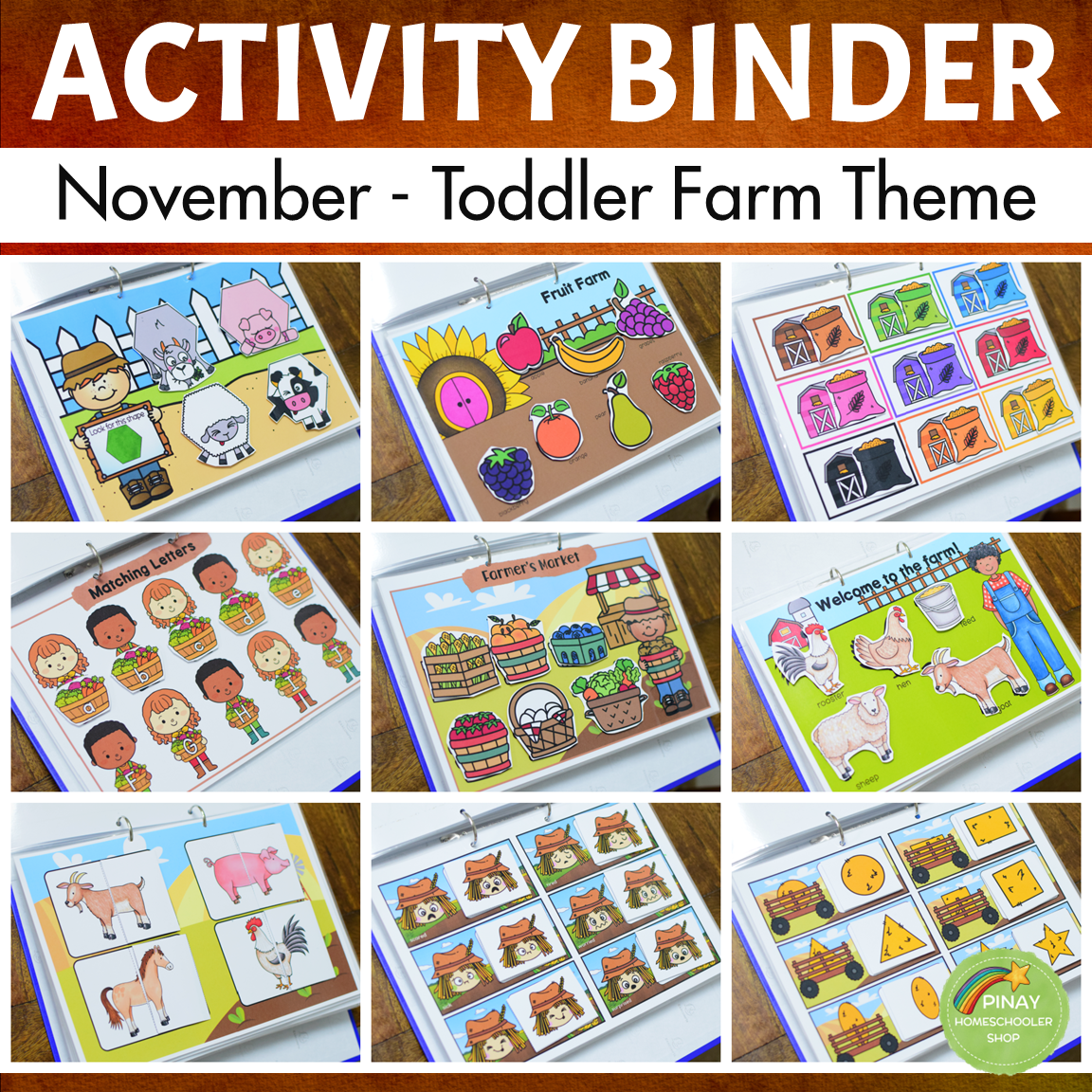 Farm Harvest Activity Binder with Planner - Toddler