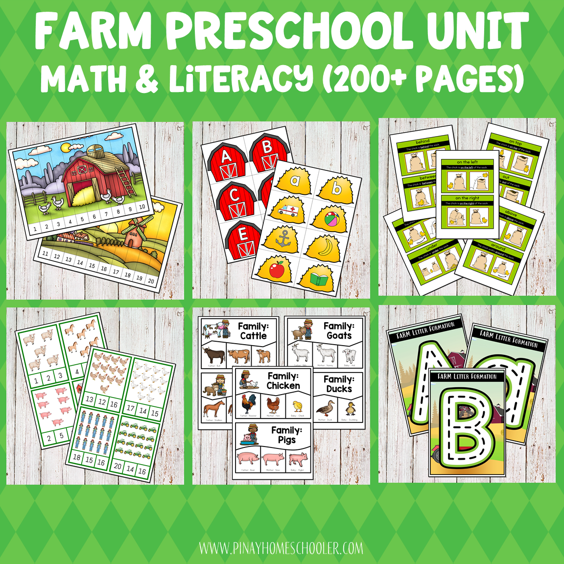 Farm Preschool/ Kindergarten Unit - Math and Literacy Centers