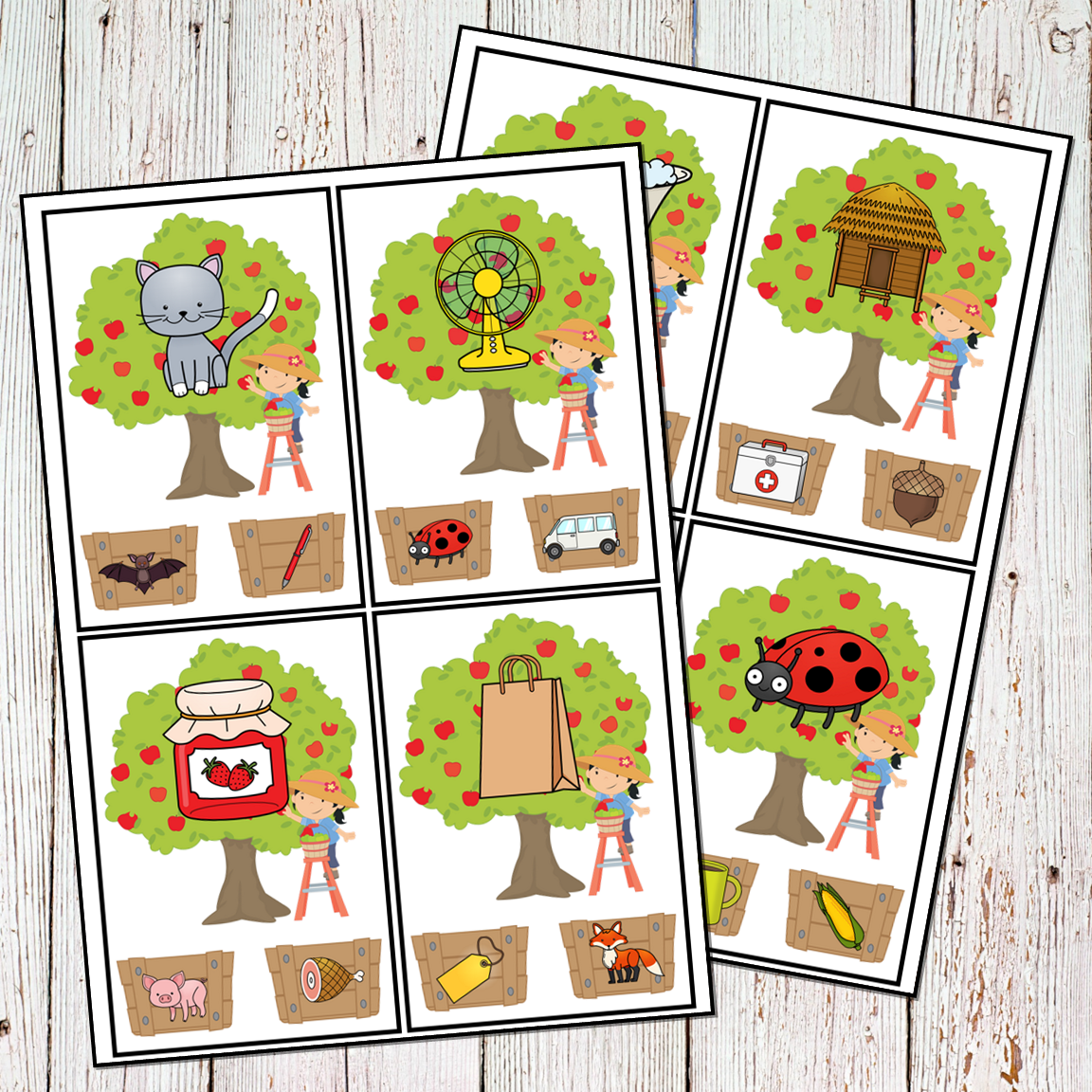 Apple Themed Preschool Math & Literacy Centers