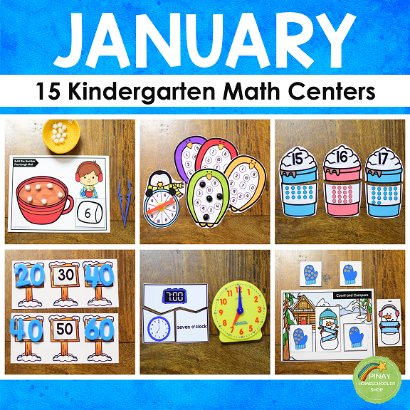Kindergarten Math Centers - JANUARY