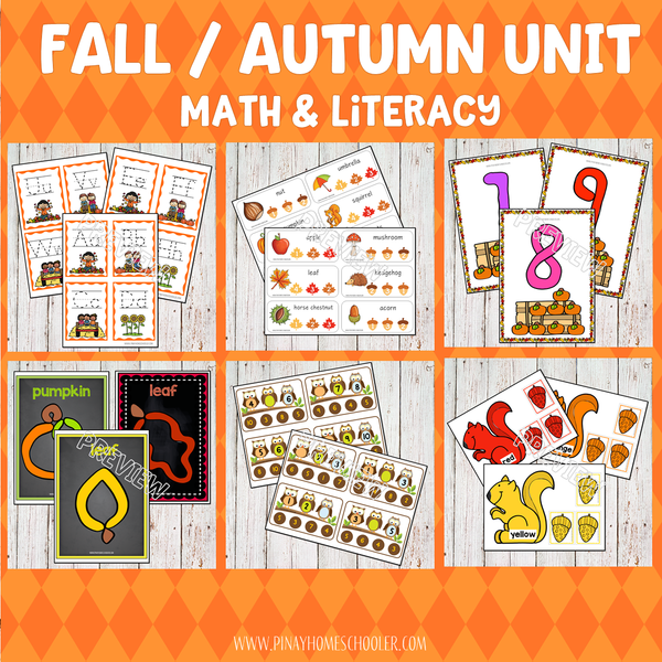 Fall Autumn Preschool Math and Literacy Pack