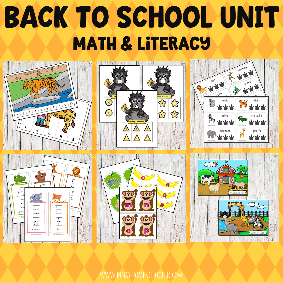 Back to School Preschool Math and Literacy Pack