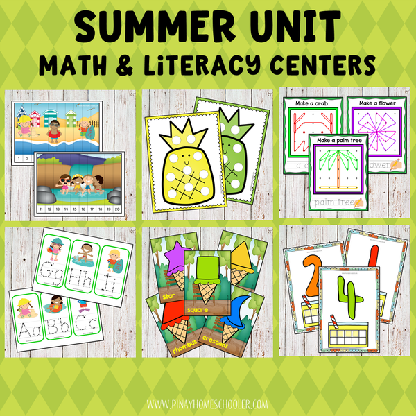 Summer Preschool Math and Literacy Pack