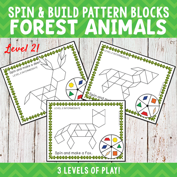 Forest Animals Pattern Blocks Spin and Build