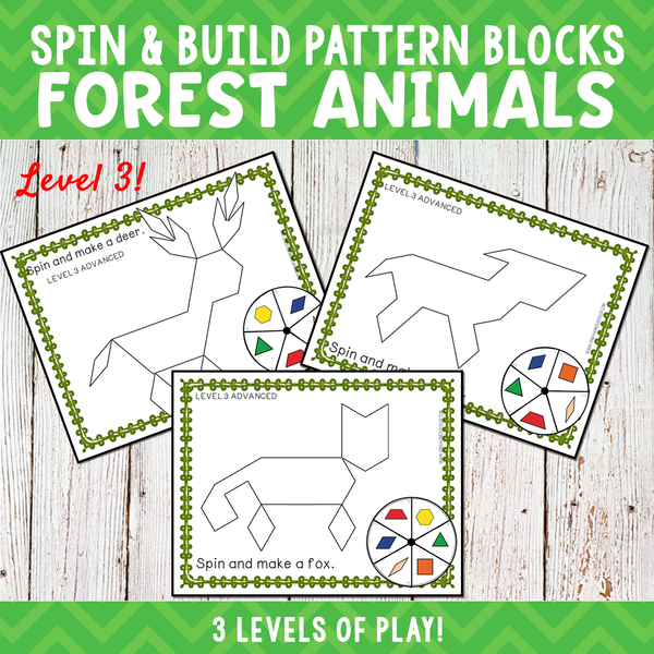 Forest Animals Pattern Blocks Spin and Build