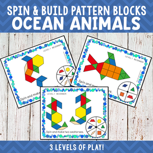 Ocean Animals Pattern Blocks Spin and Build