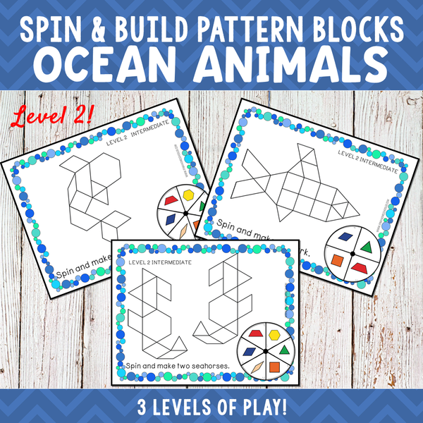 Ocean Animals Pattern Blocks Spin and Build