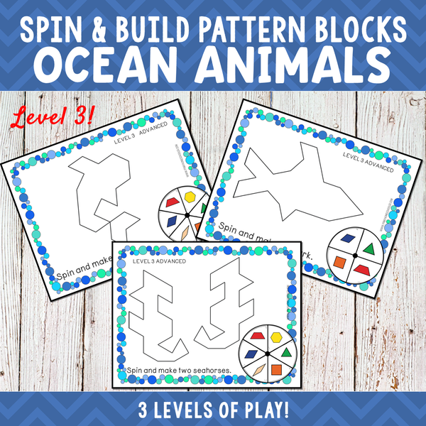 Ocean Animals Pattern Blocks Spin and Build