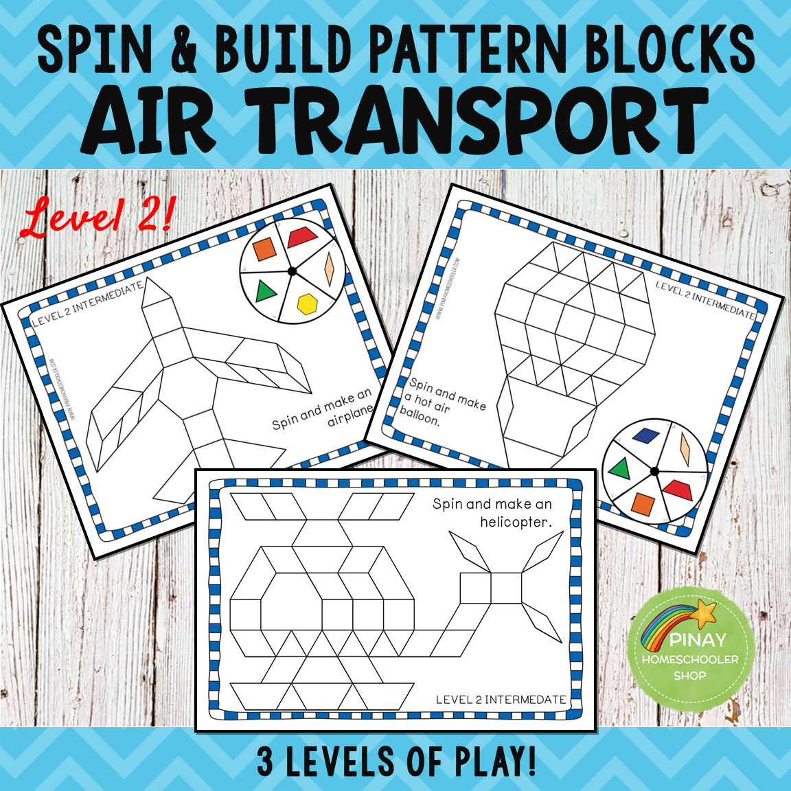 Air Transportation Pattern Blocks Spin and Build