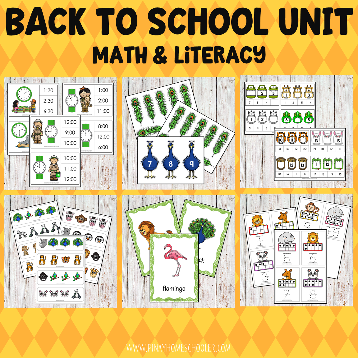 Back to School Preschool Math and Literacy Pack