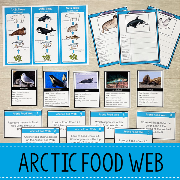 Arctic Biome Food Web and Food Chains Learning Pack