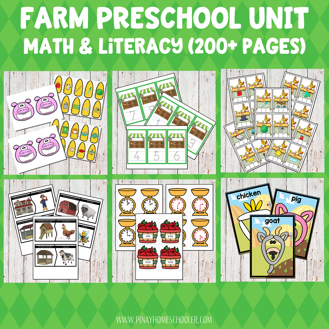 Farm Preschool/ Kindergarten Unit - Math and Literacy Centers